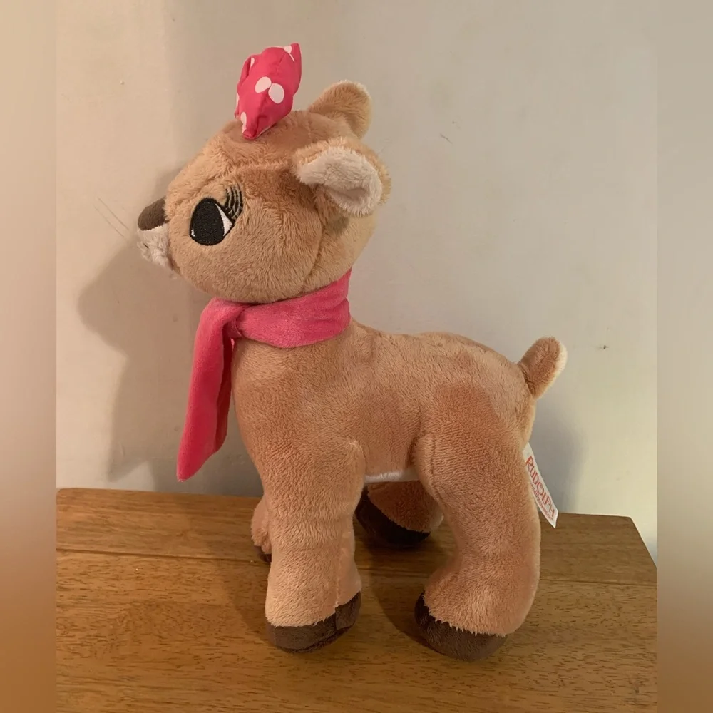 Rudolph Red Nosed Reindeer Clarice Girl Plush Pink Bow & Scarf Dan Dee 12” - Picture 5 of 7